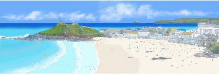 Porthmeor Beach and The Island